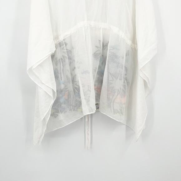 AMEN Womens Cotton Silk Sequin Artsy Floral Tropical Swim Coverup Top Size 42 M - Picture 7 of 9